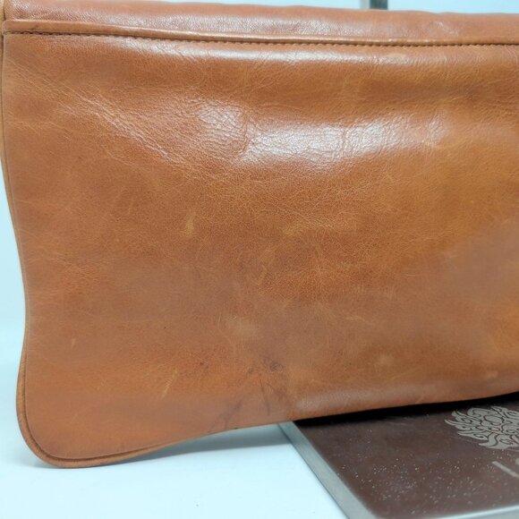 Tory Burch Bombe Reva Clutch Shoulder Bag Brown Leather - Picture 7 of 13